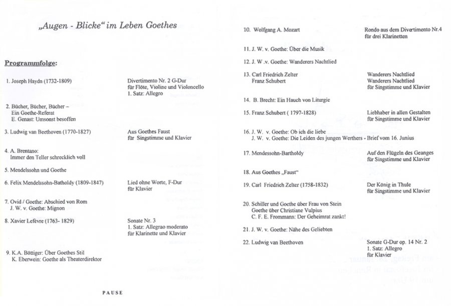 1999 - Programm Innenseite