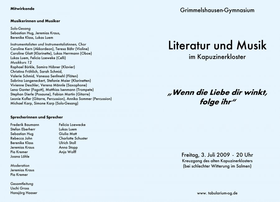 Programm Aussenseite