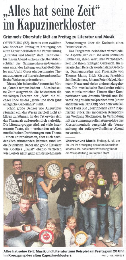 Badische Zeitung - Vorbericht vom 3. Juli 2007