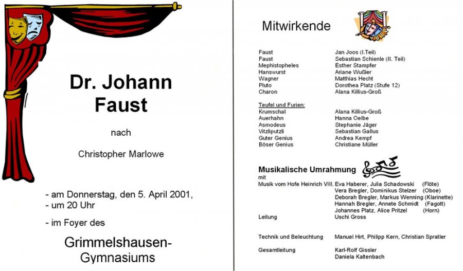 Marlowe 2001 - Programm