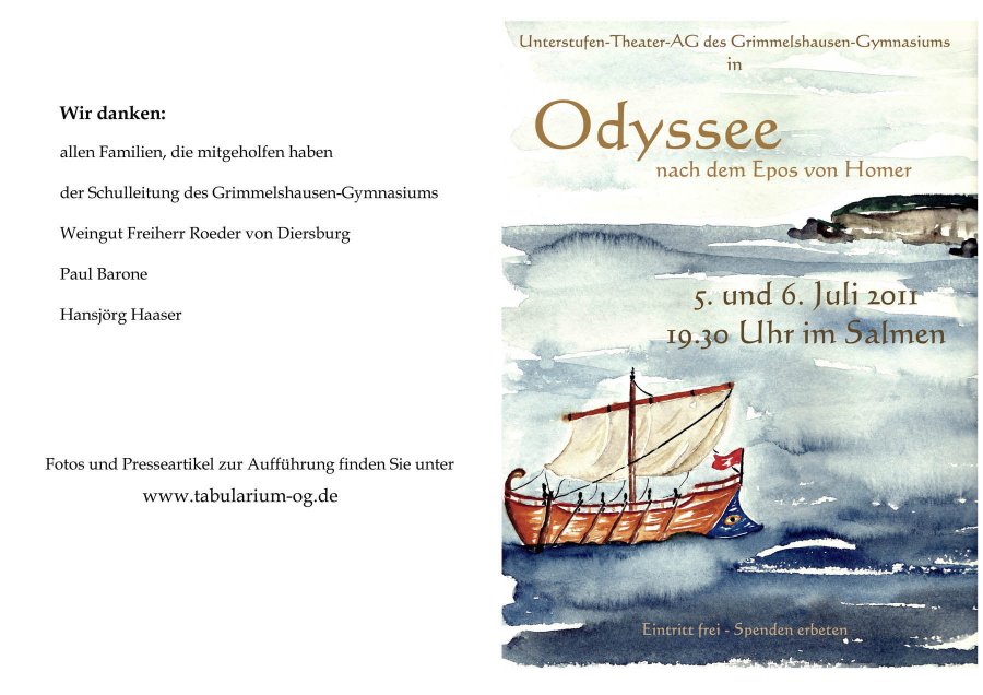 Odyssee - Programm Aussenseite