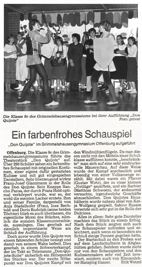 Offenburger Tageblatt - Auffuehrungsbericht vom 24. Dezember 1984