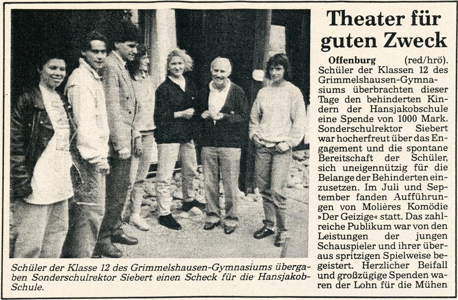 Offenburger Tageblatt - Zeitungsbericht vom 28. September 1989