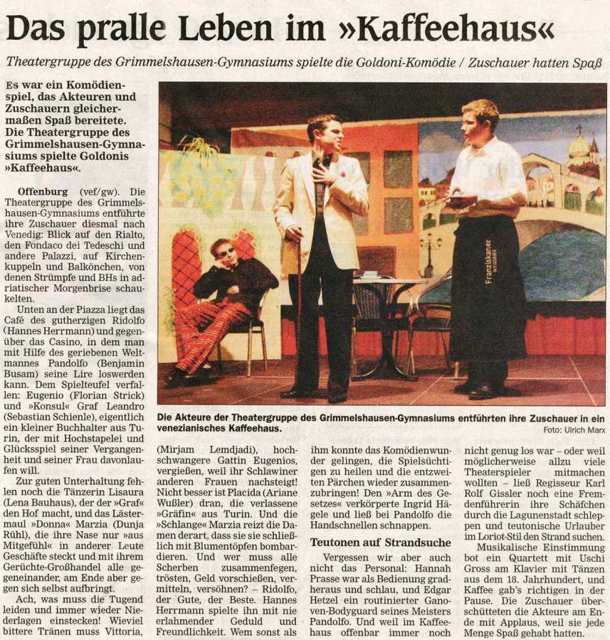 Offenburger Tageblatt - Aufführungsbericht vom 25. Februar 2005