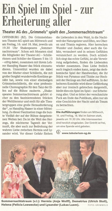 Badische Zeitung - Vorbericht vom 15. Mai 2007