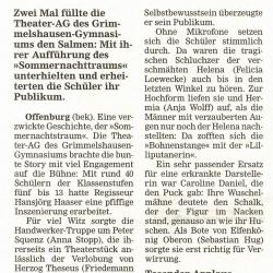 Offenburger Tageblatt - Aufführungsbericht vom 23. Mai 2007