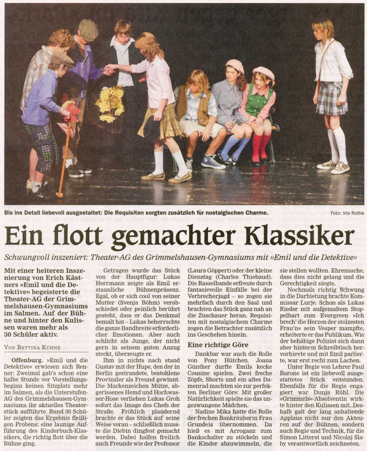 Offenburger Tageblatt - Aufführungsbericht vom 24. November 2008